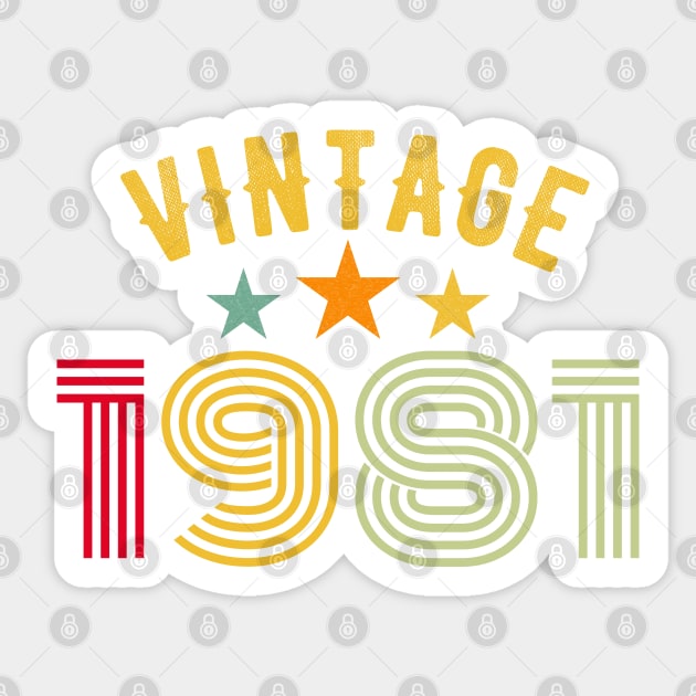 Vintage 1981 40th Birthday gift Sticker by PlusAdore